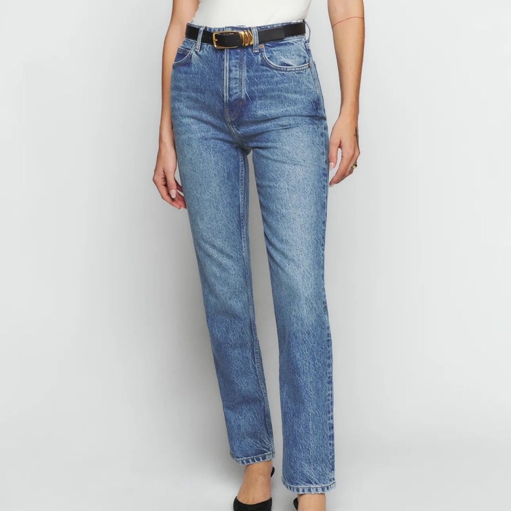 Reformation Cynthia High Rise Straight Jeans in Colorado
